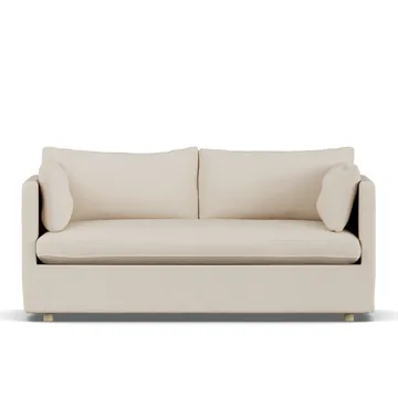 Linnevik sofa - Same Beige 6670-hvidolieret eg, 2-pers., med skørt - 1898