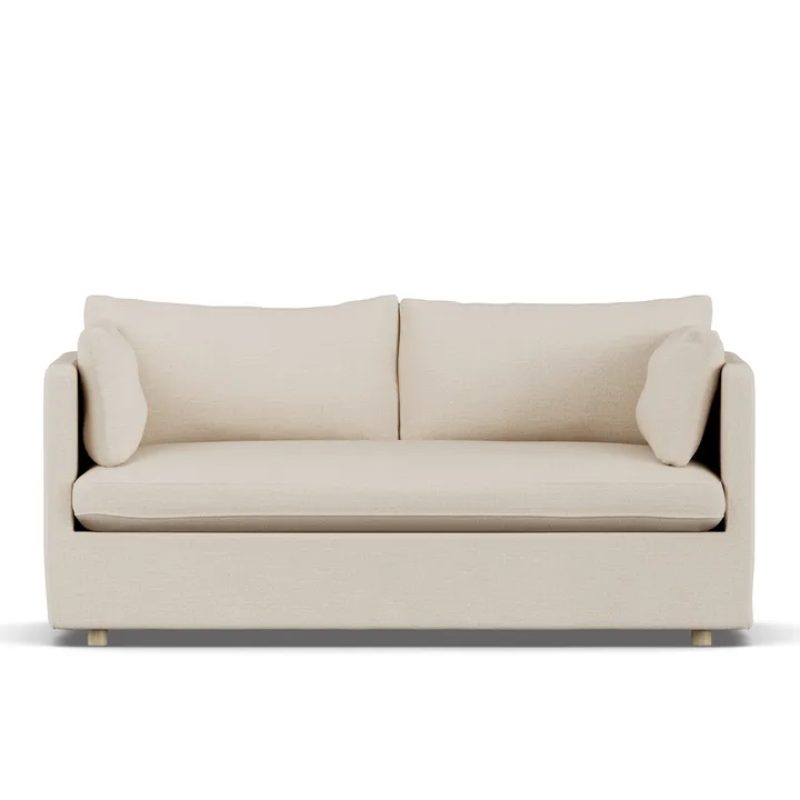 Linnevik sofa - Same Beige 6670-hvidolieret eg, 2-pers., med skørt - 1898