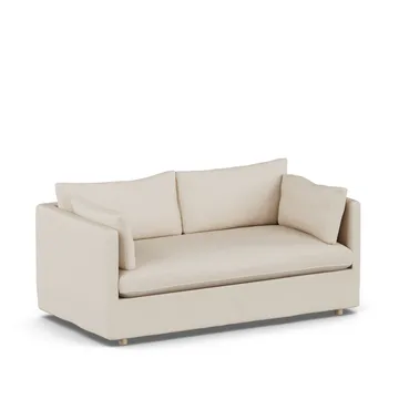 Linnevik sofa - Same Beige 6670-hvidolieret eg, 2-pers., med skørt - 1898