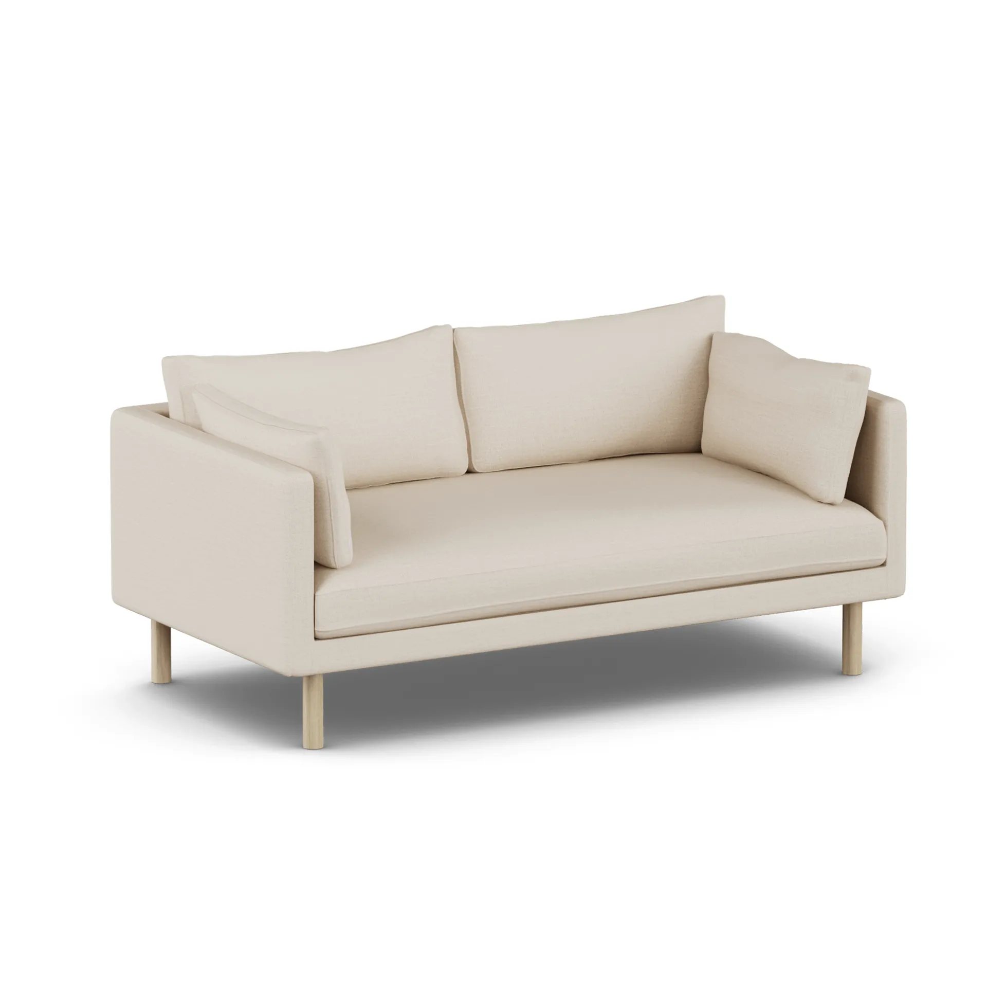 Linnevik sofa, Same Beige 6670-hvidolieret eg, 2-pers., uden skørt 1898