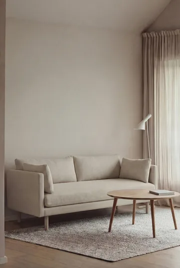 Linnevik sofa - Same Beige 6670-hvidolieret eg, 2-pers., uden skørt - 1898