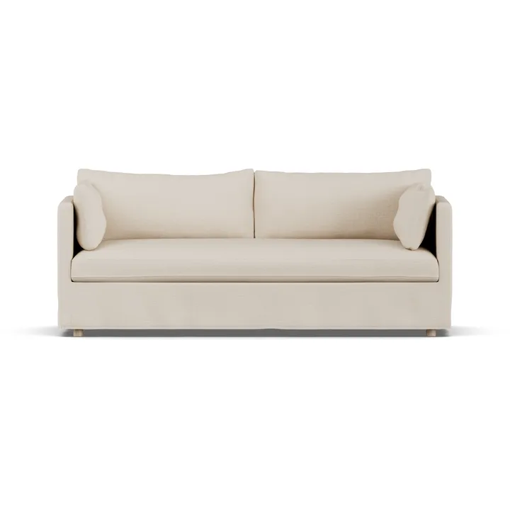 Linnevik sofa - Same Beige 6670-hvidolieret eg, 3-pers., med skørt - 1898
