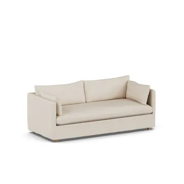 Linnevik sofa - Same Beige 6670-hvidolieret eg, 3-pers., med skørt - 1898
