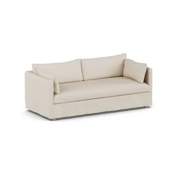 Linnevik sofa - Same Beige 6670-hvidolieret eg, 3-pers., med skørt - 1898