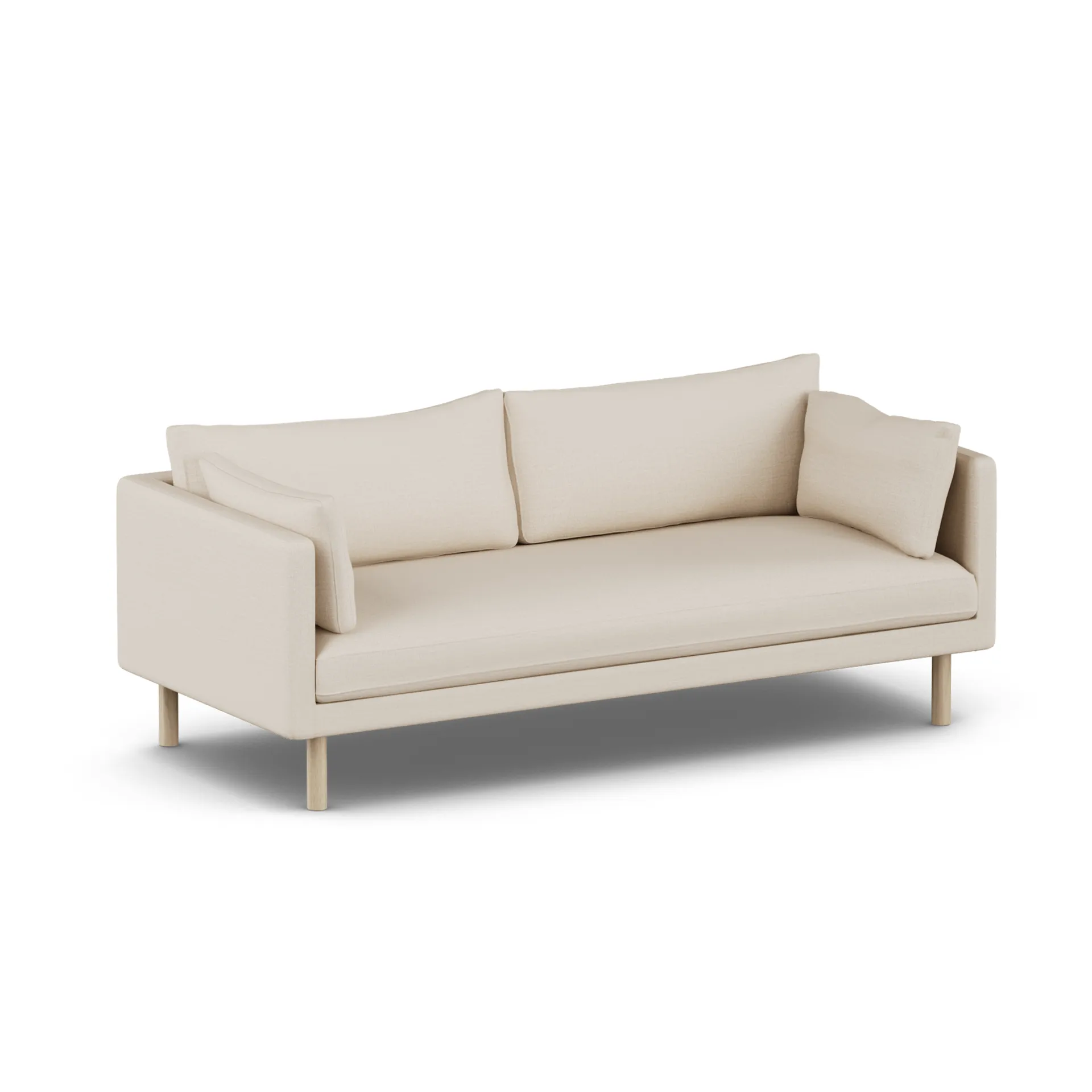 Linnevik sofa, Same Beige 6670-hvidolieret eg, 3-pers., uden skørt 1898