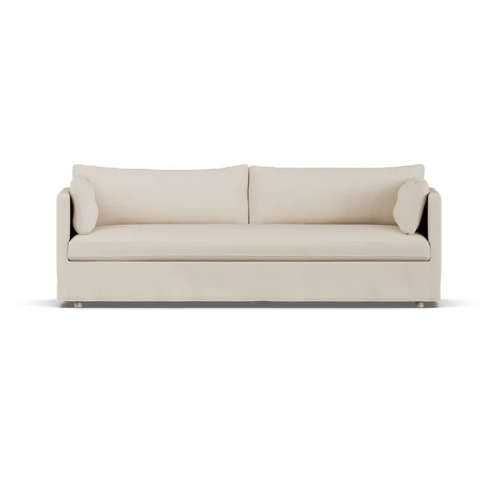 Linnevik sofa - Same Beige 6670-hvidolieret eg, 4-pers., med skørt - 1898