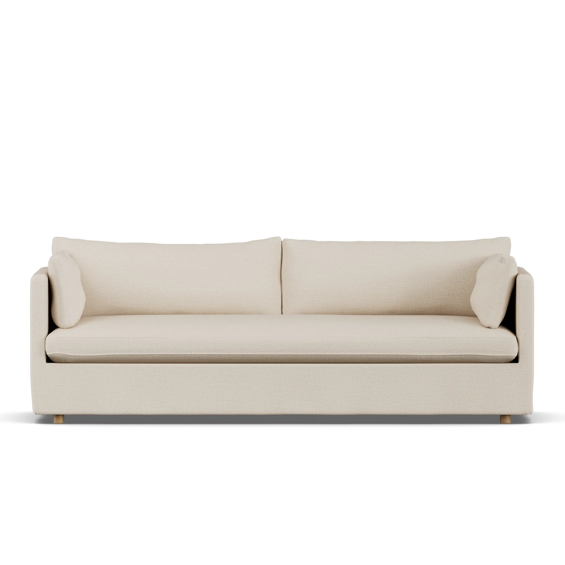 Linnevik sofa, Same Beige 6670-hvidolieret eg, 4-pers., med skørt 1898