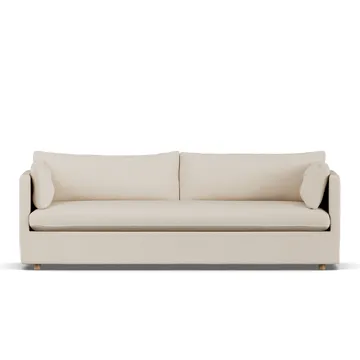 Linnevik sofa - Same Beige 6670-hvidolieret eg, 4-pers., med skørt - 1898