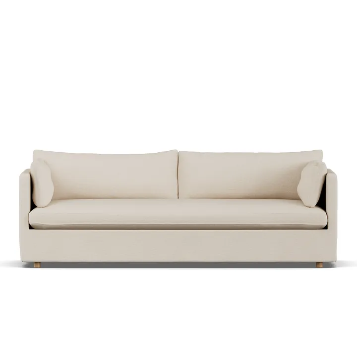Linnevik sofa - Same Beige 6670-hvidolieret eg, 4-pers., med skørt - 1898