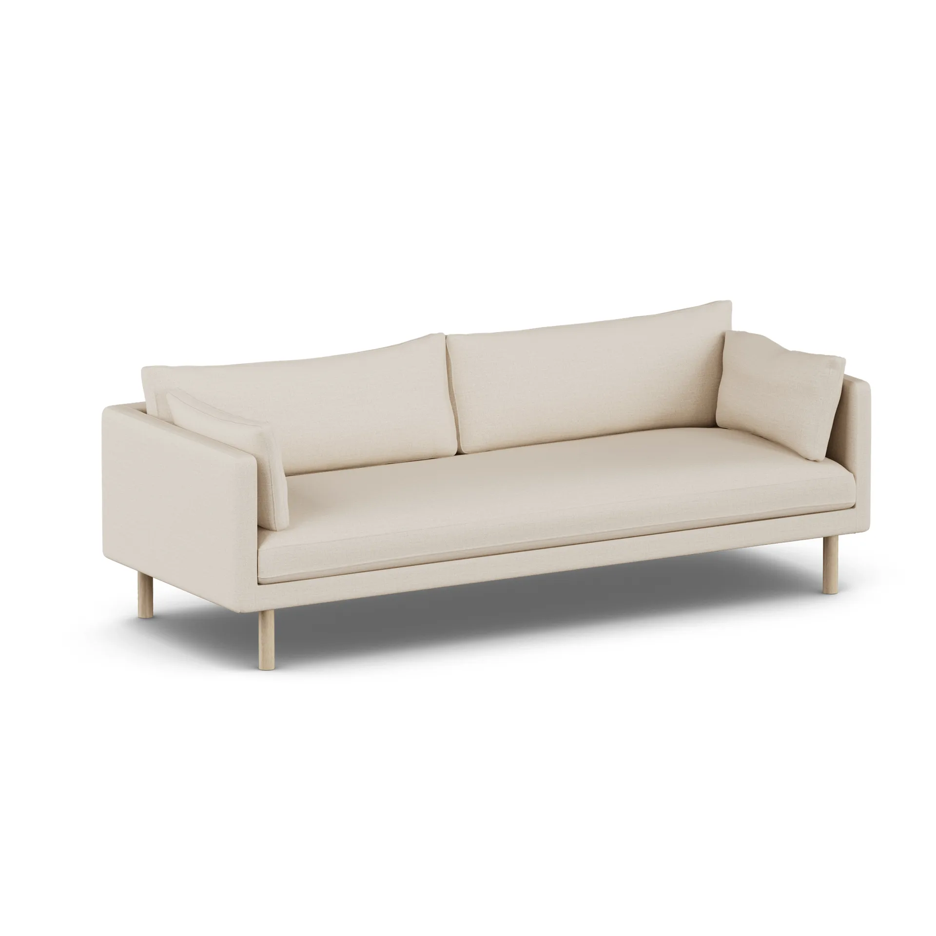 Linnevik sofa, Same Beige 6670-hvidolieret eg, 4-pers., uden skørt 1898