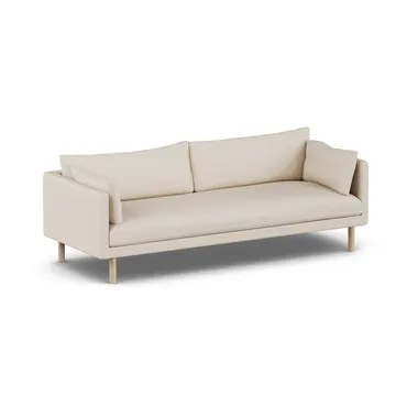 Linnevik sofa - Same Beige 6670-hvidolieret eg, 4-pers., uden skørt - 1898
