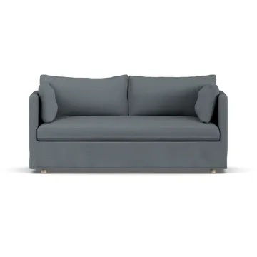 Linnevik sofa - Same Blue 6678-hvidolieret eg, 2-pers., med skørt - 1898