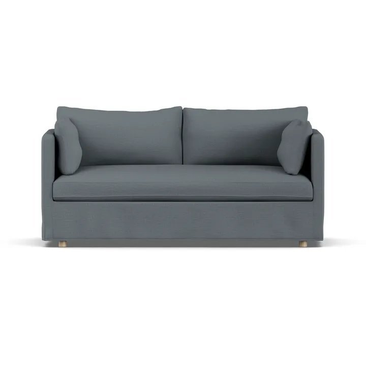 Linnevik sofa - Same Blue 6678-hvidolieret eg, 2-pers., med skørt - 1898