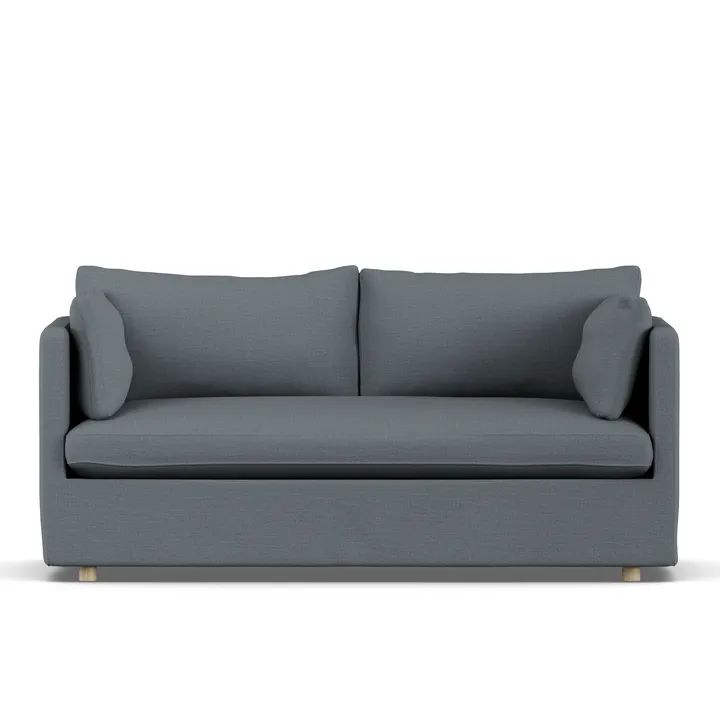 Linnevik sofa - Same Blue 6678-hvidolieret eg, 2-pers., med skørt - 1898