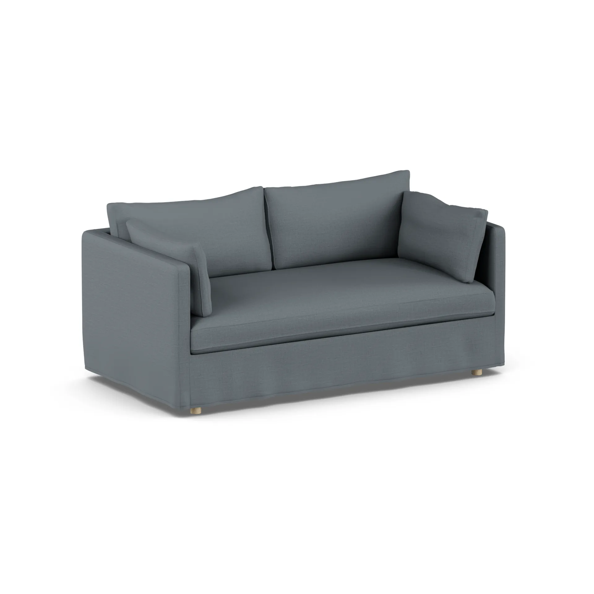 Linnevik sofa, Same Blue 6678-hvidolieret eg, 2-pers., med skørt 1898