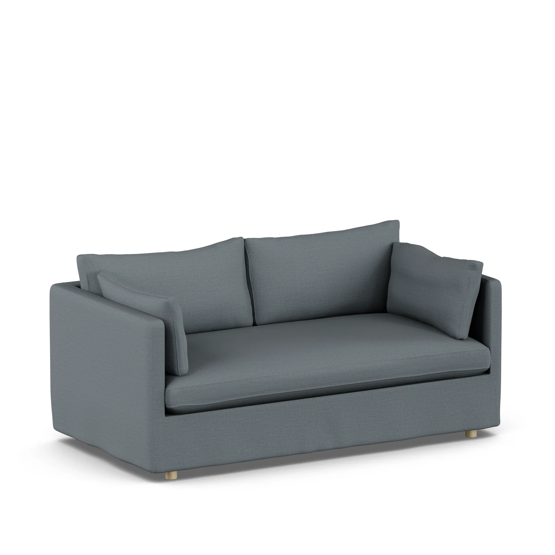 Linnevik sofa, Same Blue 6678-hvidolieret eg, 2-pers., med skørt 1898