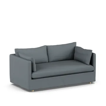 Linnevik sofa - Same Blue 6678-hvidolieret eg, 2-pers., med skørt - 1898