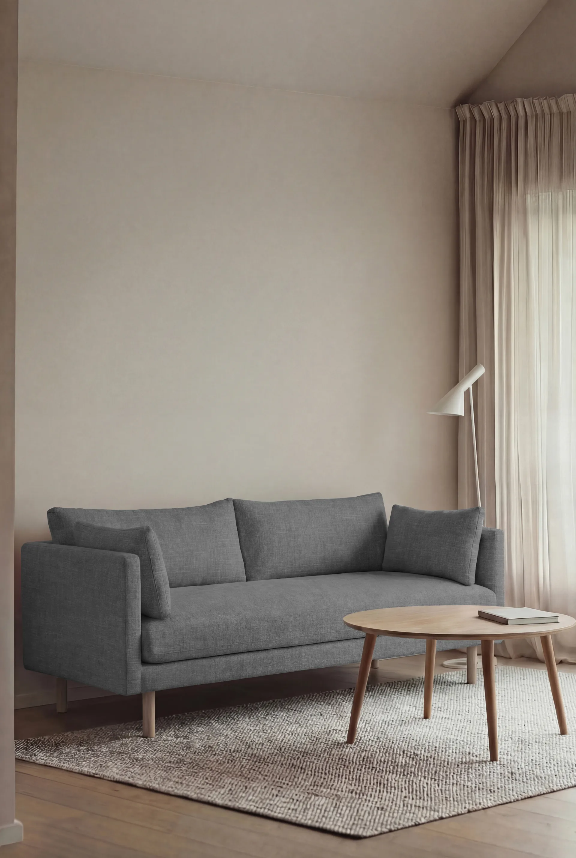 Linnevik sofa, Same Blue 6678-hvidolieret eg, 2-pers., uden skørt 1898