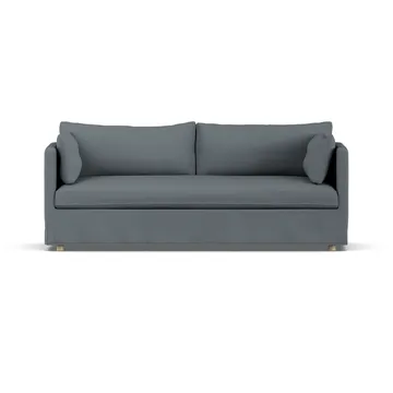 Linnevik sofa - Same Blue 6678-hvidolieret eg, 3-pers., med skørt - 1898