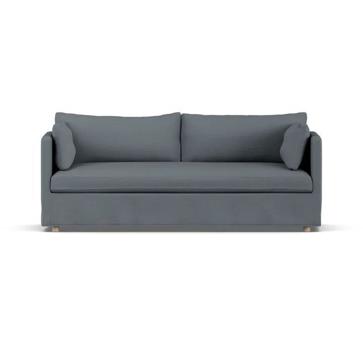 Linnevik sofa - Same Blue 6678-hvidolieret eg, 3-pers., med skørt - 1898