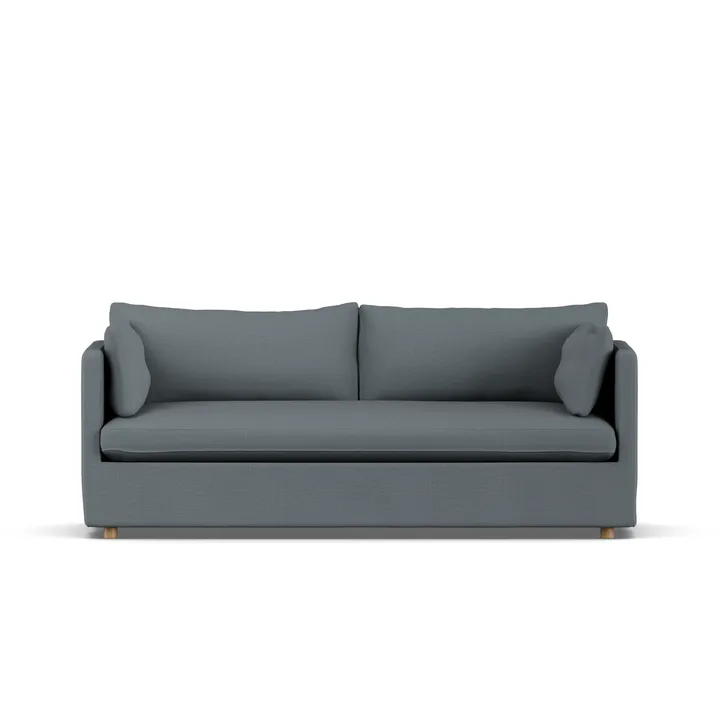 Linnevik sofa - Same Blue 6678-hvidolieret eg, 3-pers., med skørt - 1898