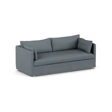 Linnevik sofa - Same Blue 6678-hvidolieret eg, 3-pers., med skørt - 1898