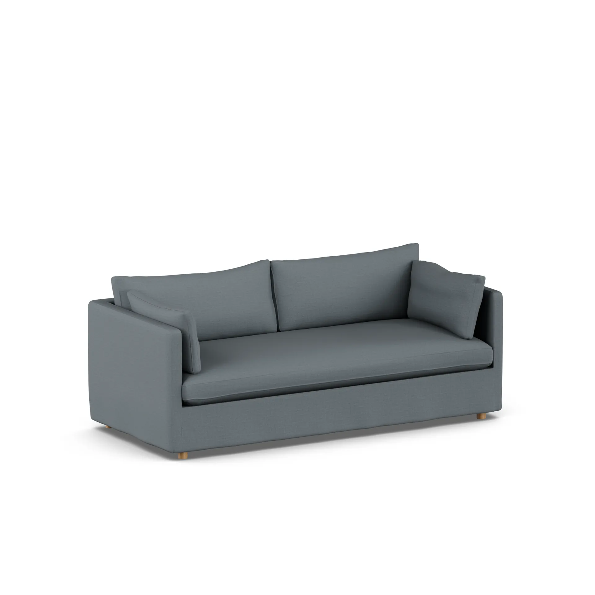 Linnevik sofa, Same Blue 6678-hvidolieret eg, 3-pers., med skørt 1898