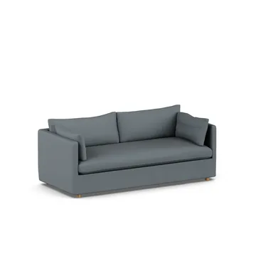 Linnevik sofa - Same Blue 6678-hvidolieret eg, 3-pers., med skørt - 1898