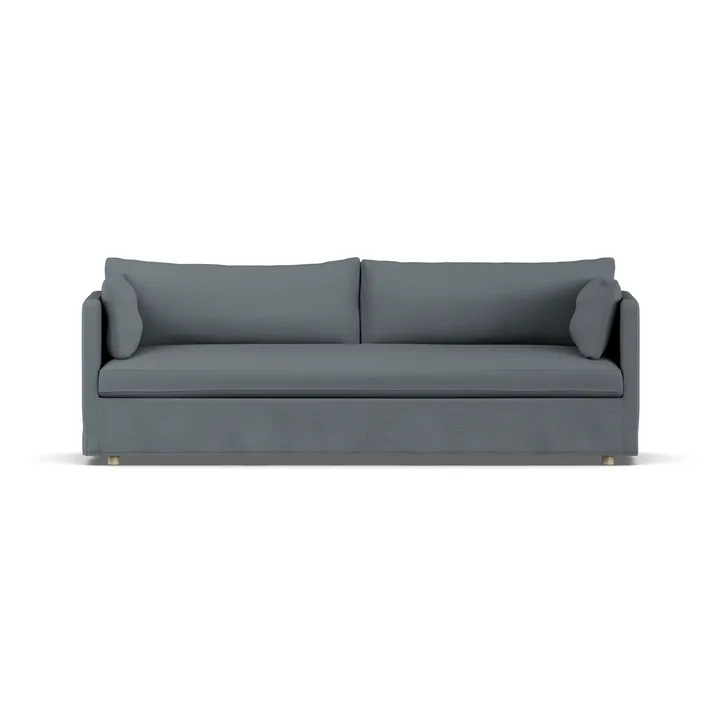 Linnevik sofa - Same Blue 6678-hvidolieret eg, 4-pers., med skørt - 1898
