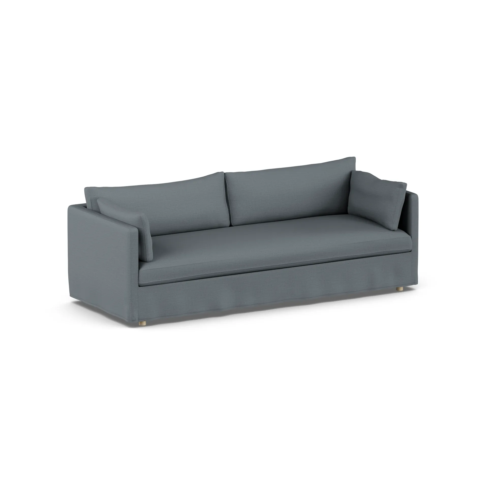 Linnevik sofa, Same Blue 6678-hvidolieret eg, 4-pers., med skørt 1898