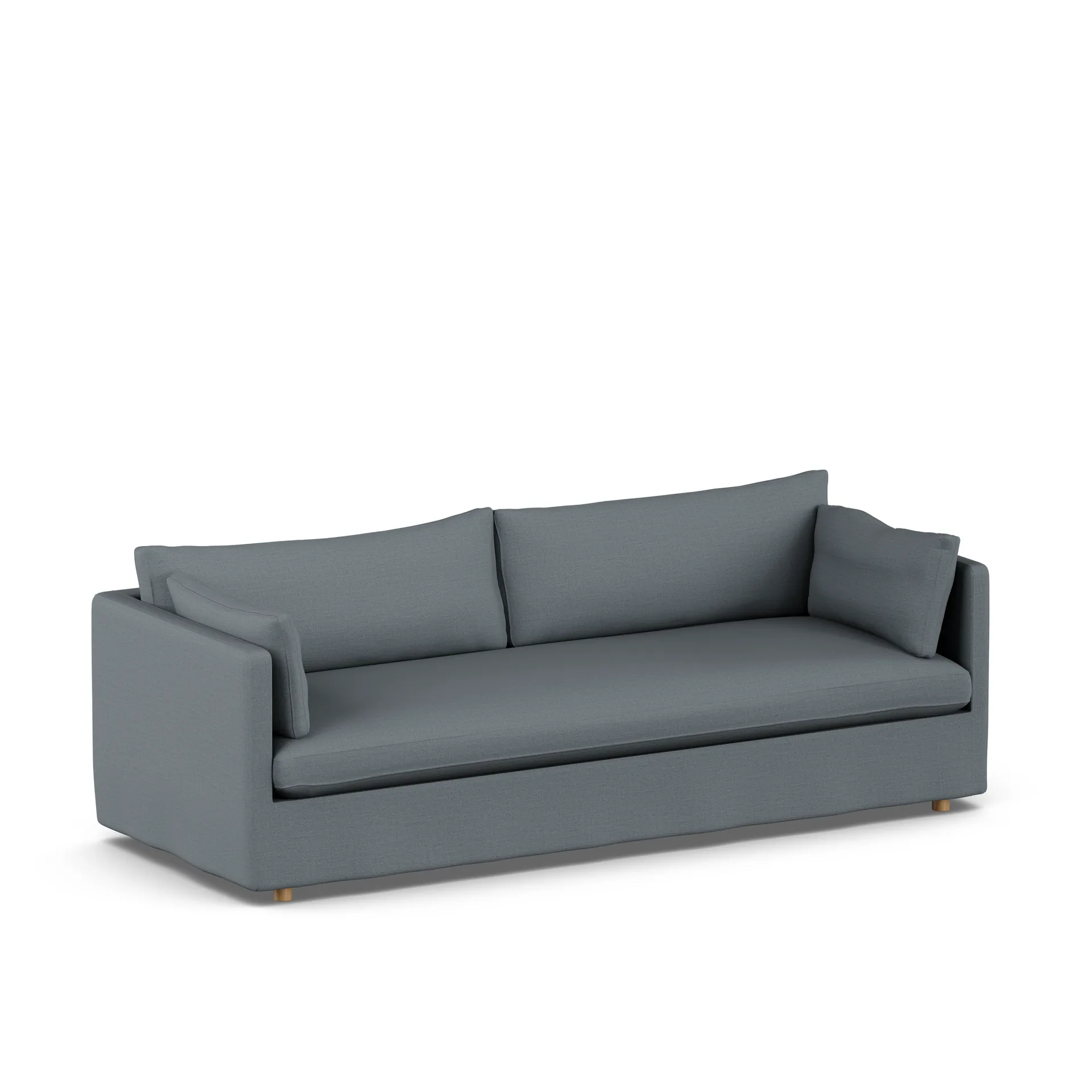 Linnevik sofa, Same Blue 6678-hvidolieret eg, 4-pers., med skørt 1898