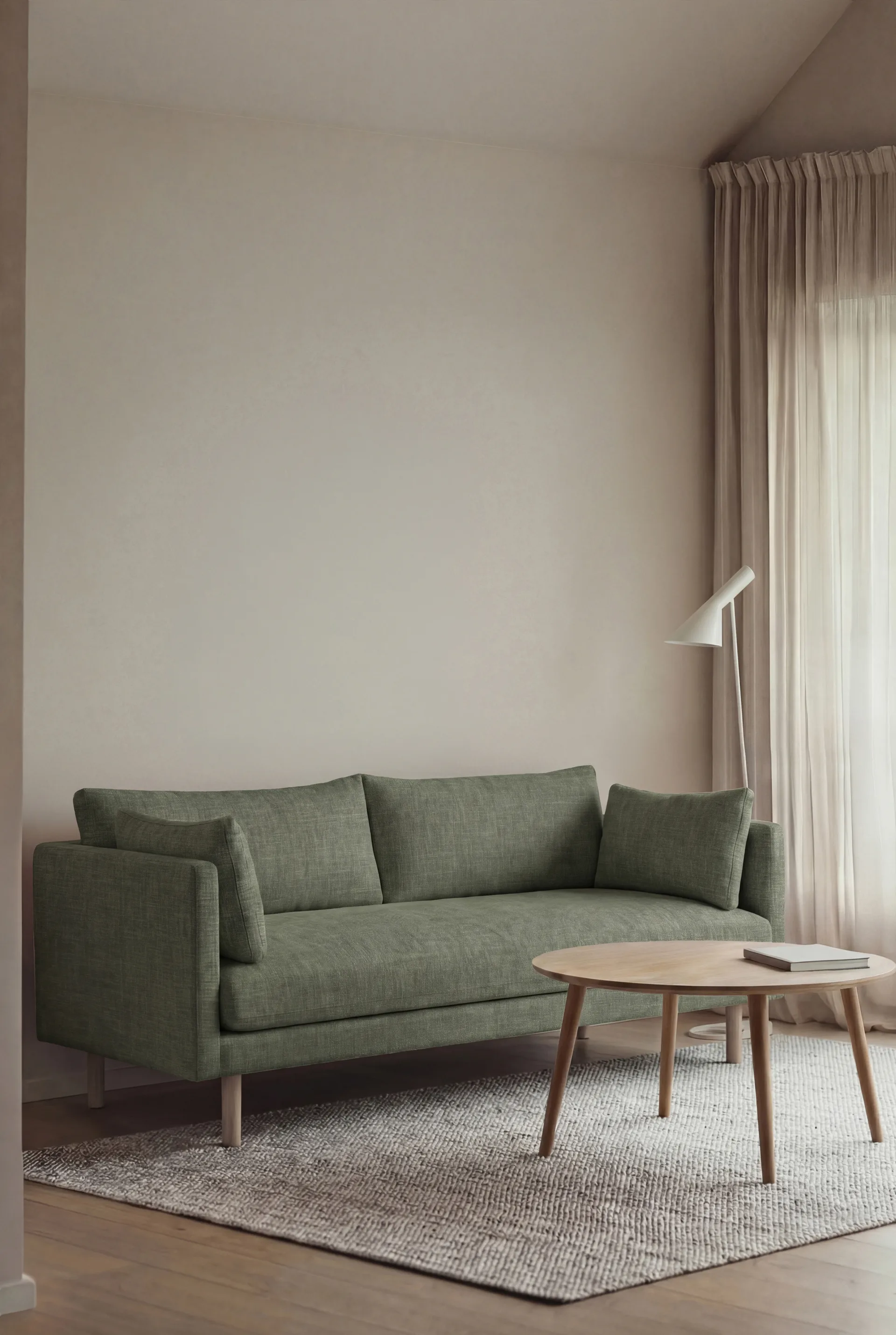 Linnevik sofa, Same Forest 6677-hvidolieret eg, 2-pers., uden skørt 1898