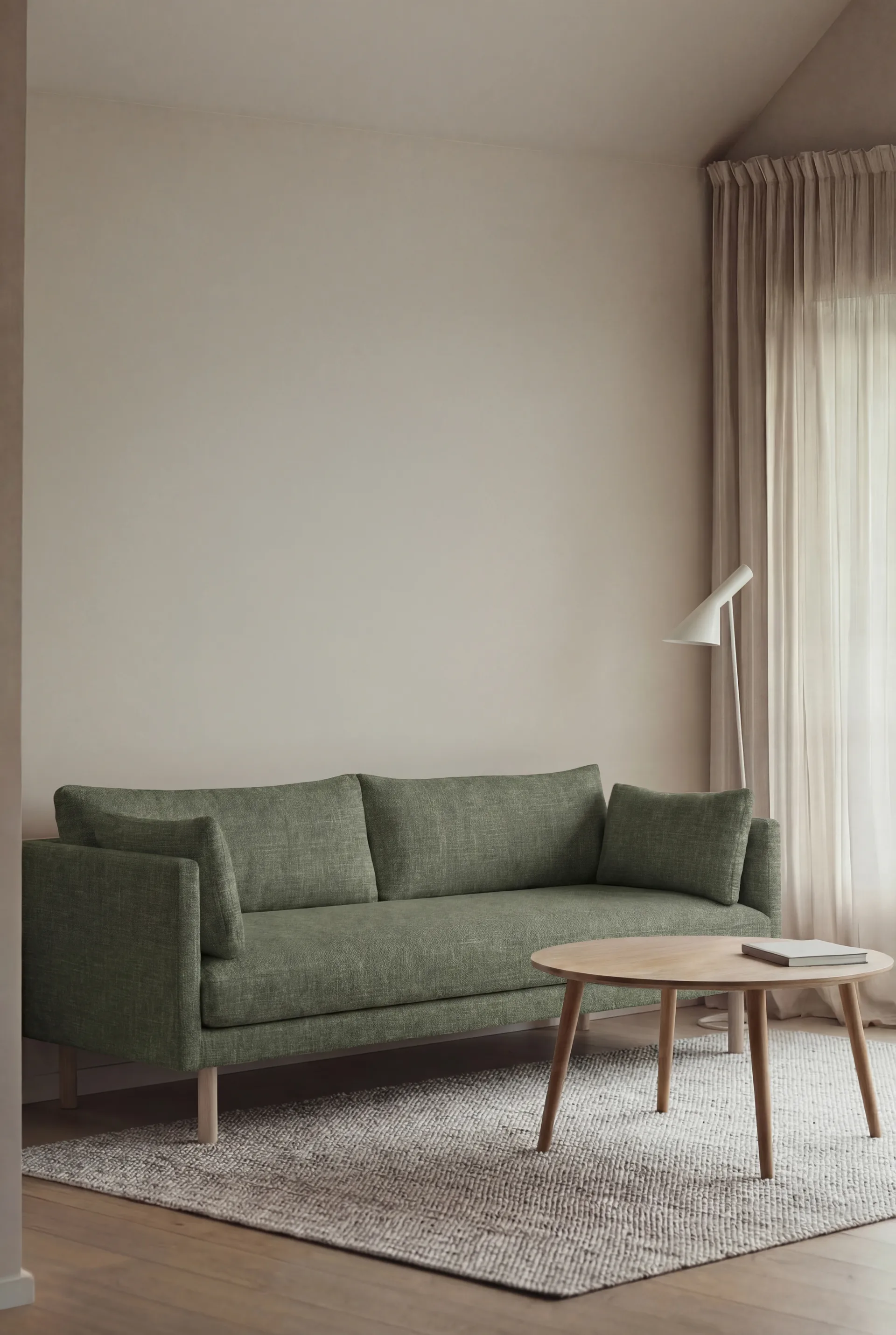 Linnevik sofa, Same Forest 6677-hvidolieret eg, 3-pers., uden skørt 1898