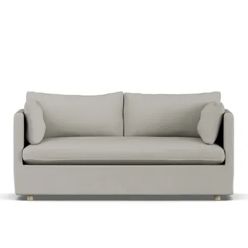 Linnevik sofa - Same Grey 6673-hvidolieret eg, 2-pers., med skørt - 1898