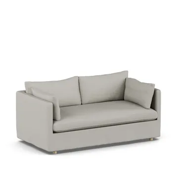 Linnevik sofa - Same Grey 6673-hvidolieret eg, 2-pers., med skørt - 1898