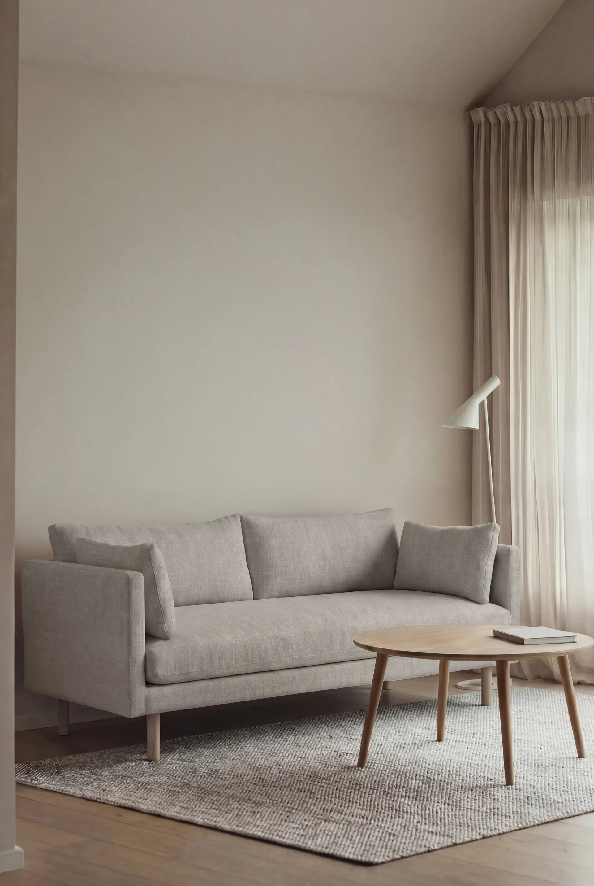 Linnevik sofa, Same Grey 6673-hvidolieret eg, 2-pers., uden skørt 1898