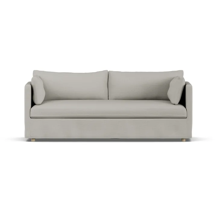 Linnevik sofa - Same Grey 6673-hvidolieret eg, 3-pers., med skørt - 1898
