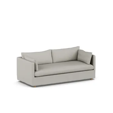 Linnevik sofa - Same Grey 6673-hvidolieret eg, 3-pers., med skørt - 1898