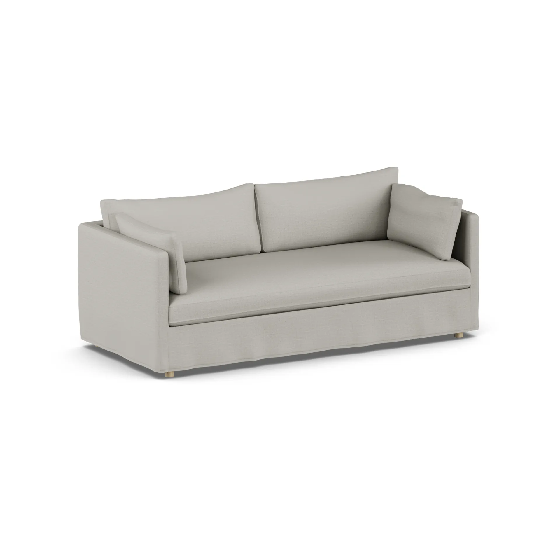 Linnevik sofa, Same Grey 6673-hvidolieret eg, 3-pers., med skørt 1898