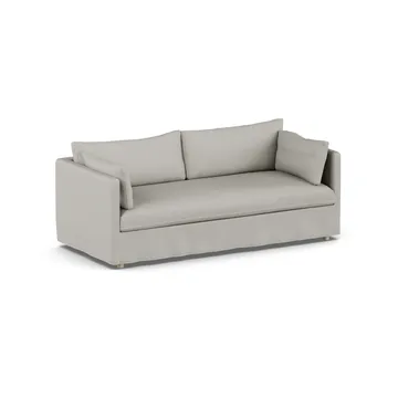 Linnevik sofa - Same Grey 6673-hvidolieret eg, 3-pers., med skørt - 1898