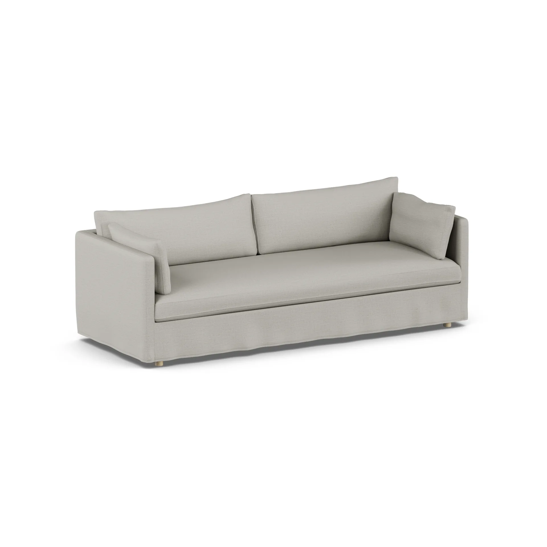 Linnevik sofa, Same Grey 6673-hvidolieret eg, 4-pers., med skørt 1898