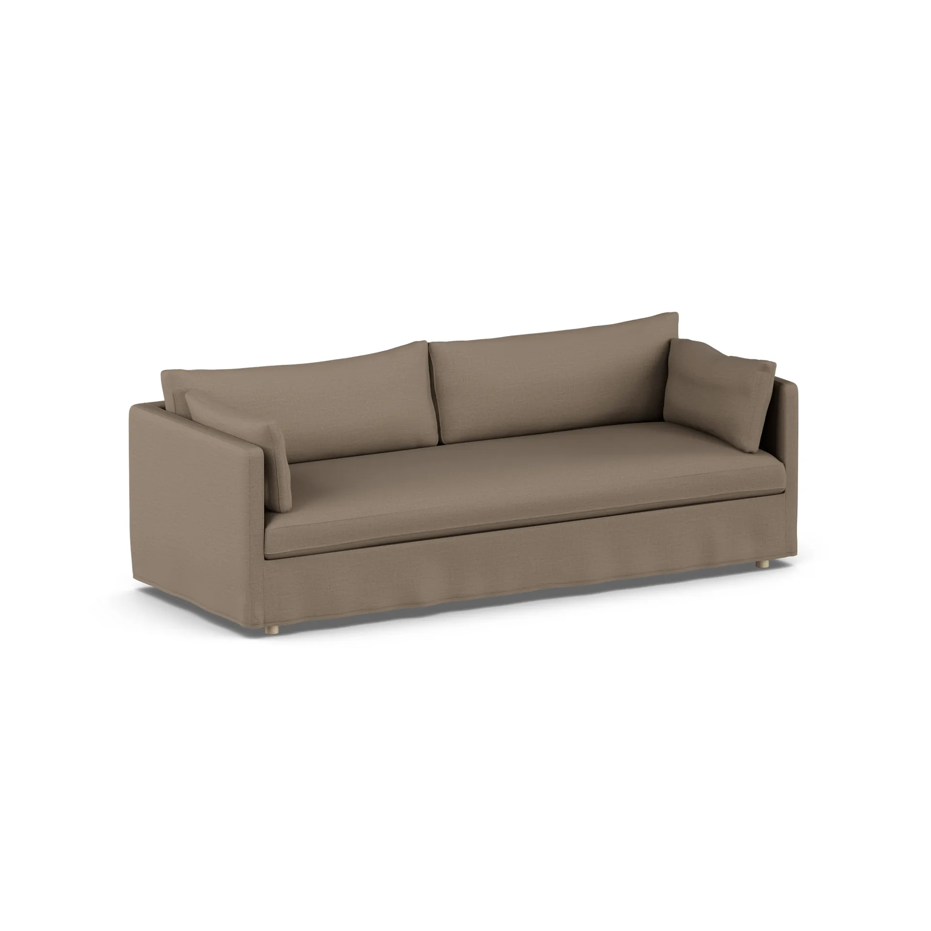 Linnevik sofa, Same Mole 6674-hvidolieret eg, 4-pers., med skørt 1898