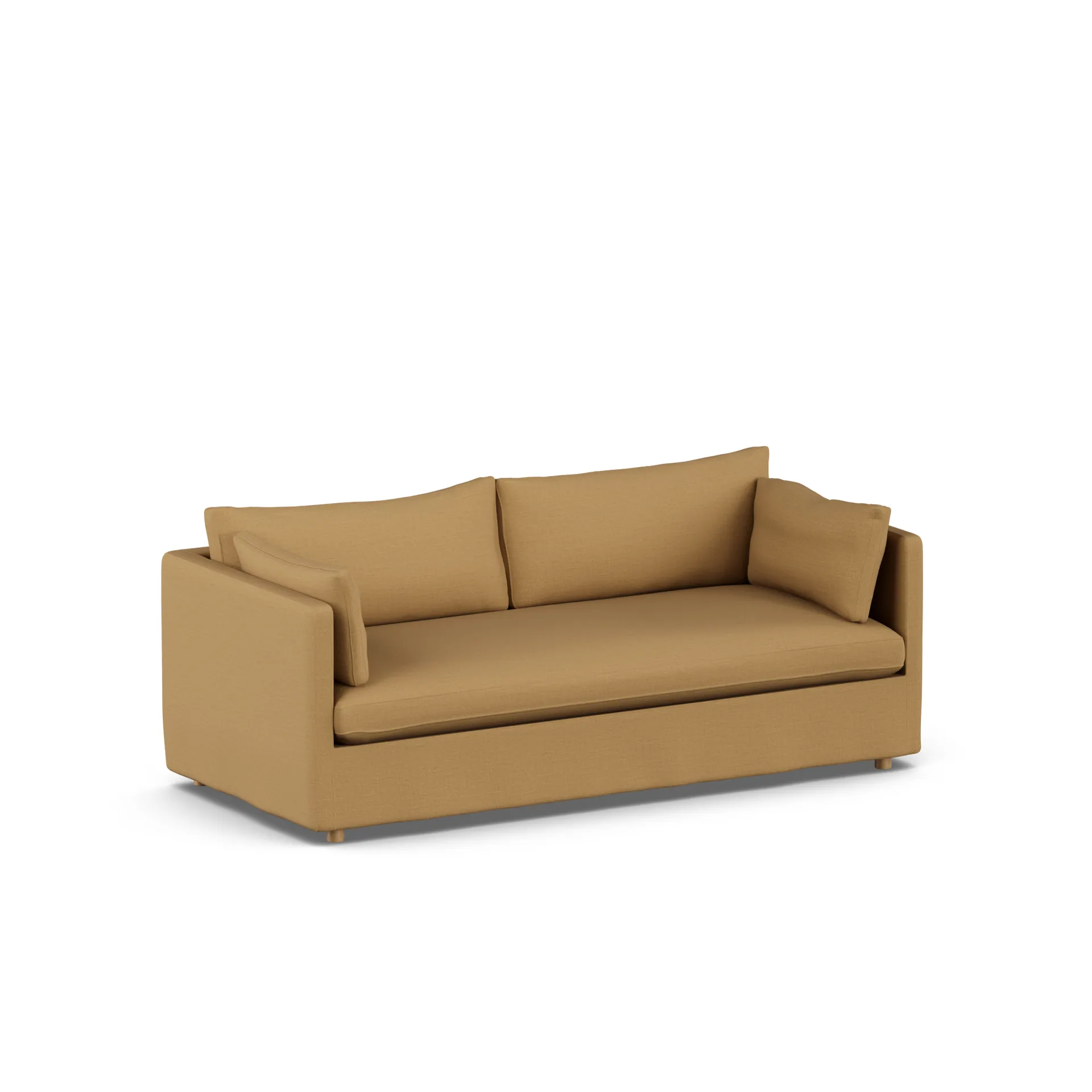 Linnevik sofa, Same Ochre 6676-hvidolieret eg, 3-pers., med skørt 1898