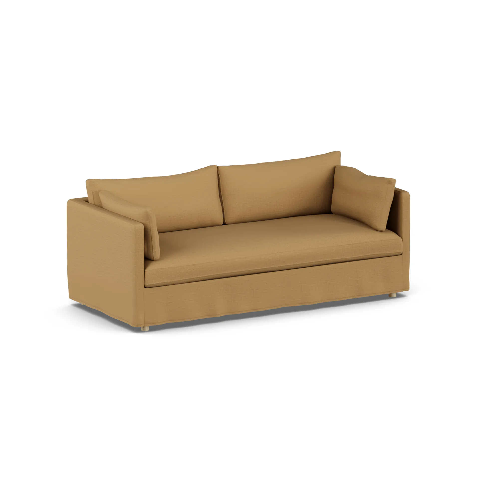 Linnevik sofa, Same Ochre 6676-hvidolieret eg, 3-pers., med skørt 1898