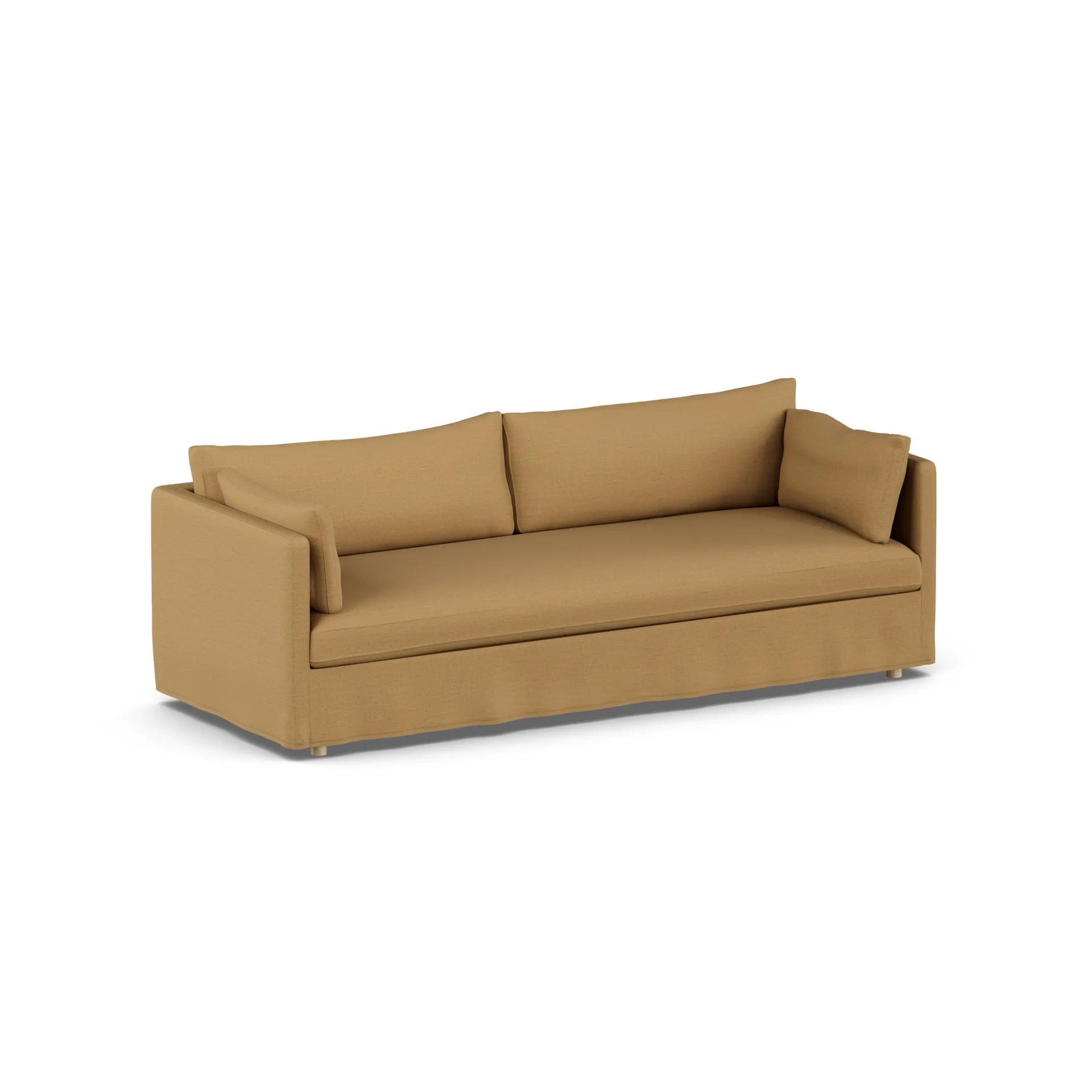 Linnevik sofa, Same Ochre 6676-hvidolieret eg, 4-pers., med skørt 1898