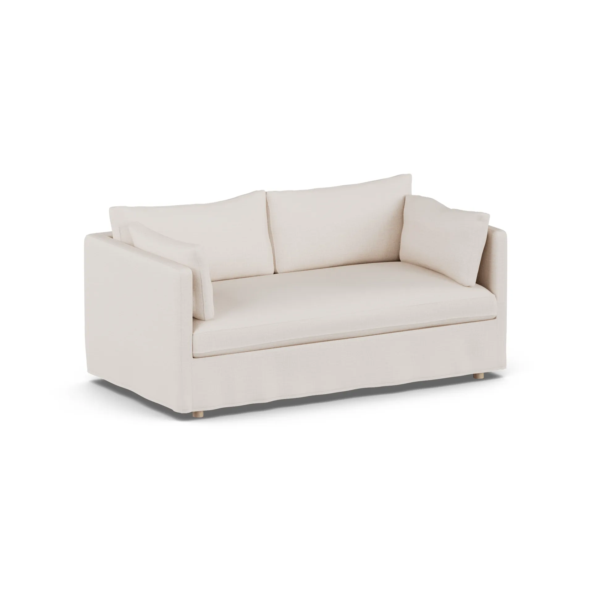 Linnevik sofa, Same Off White 6671-hvidolieret eg, 2-pers., med skørt 1898