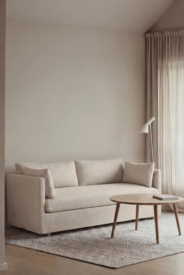 Linnevik sofa - Same Off White 6671-hvidolieret eg, 2-pers., med skørt - 1898