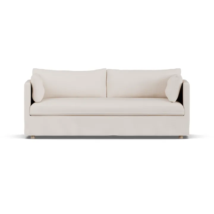 Linnevik sofa - Same Off White 6671-hvidolieret eg, 3-pers., med skørt - 1898