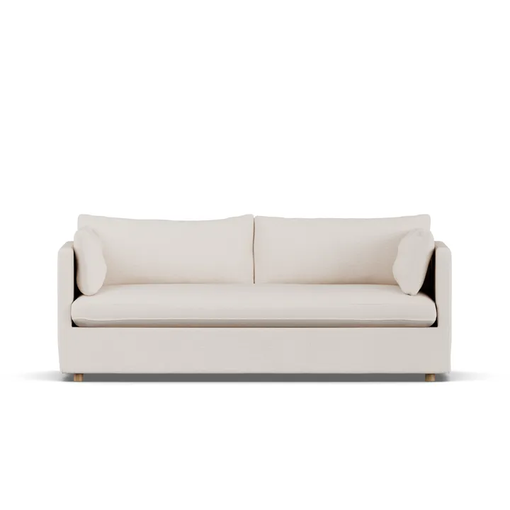 Linnevik sofa - Same Off White 6671-hvidolieret eg, 3-pers., med skørt - 1898