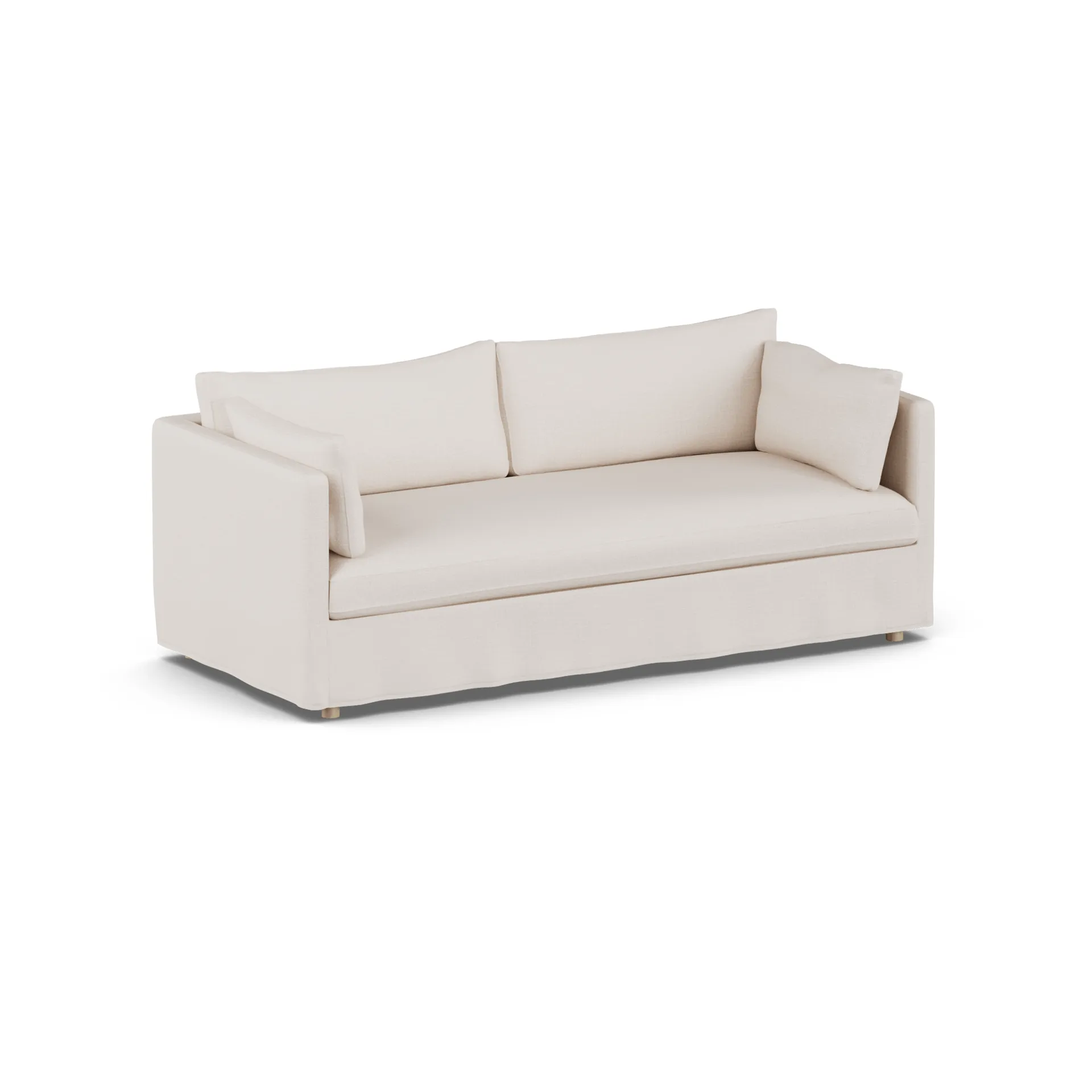 Linnevik sofa, Same Off White 6671-hvidolieret eg, 3-pers., med skørt 1898